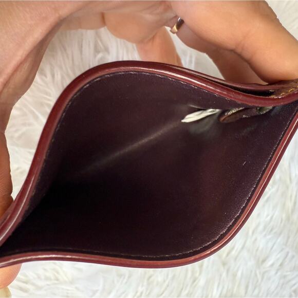 COACH Rust Khaki Tan Signature Card Case Holder Wallet - Picture 4 of 7